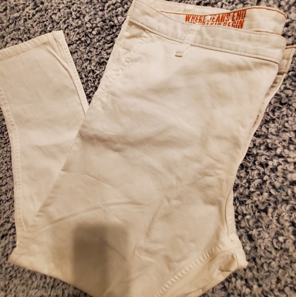 DOCKERS Men's Slim Tapered Flat Front khaki/Jean's Pants Off White Size W42 L30 - Picture 2 of 8